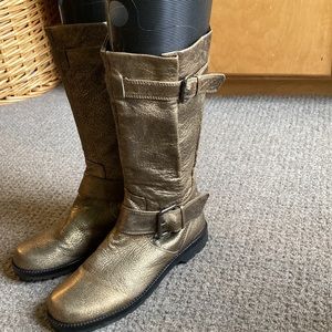 Gentle Souls Buckled Up Antique Gold Boots